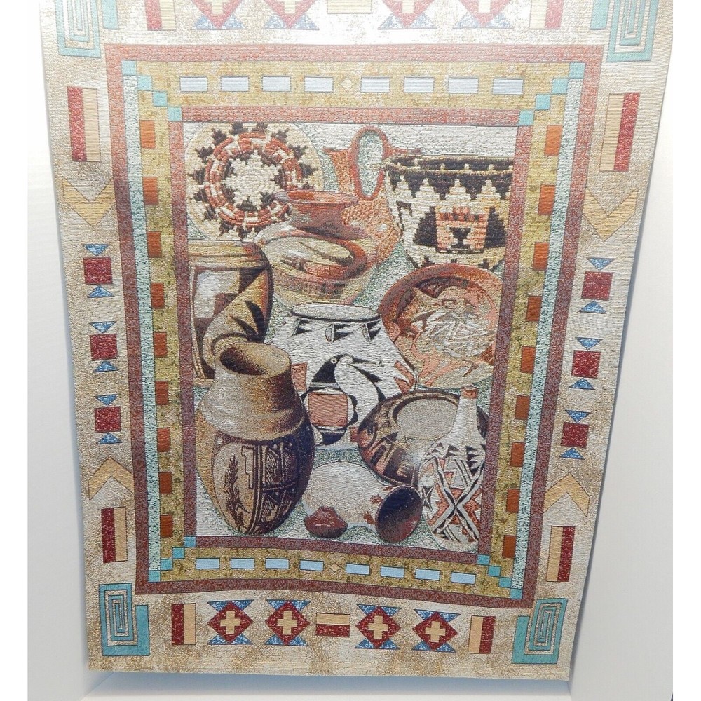 Pueblo Tapestry Wall Hanging Pottery Southwestern Home Decor